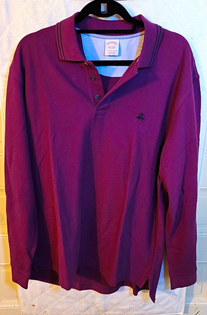 Brooks Brothers Est. 1818 Polo Men’s L Purple Long Sleeve